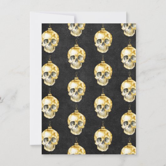 ゴシック様式のクリスマスパーティー金ゴールド&ブラック 招待状 (裏面)