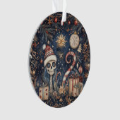 ゴシック様式のクリスマスフェスティバル不気味スカル オーナメント (正面)