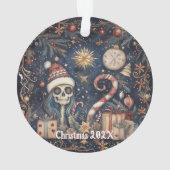 ゴシック様式のクリスマスフェスティバル不気味スカル オーナメント (裏面)