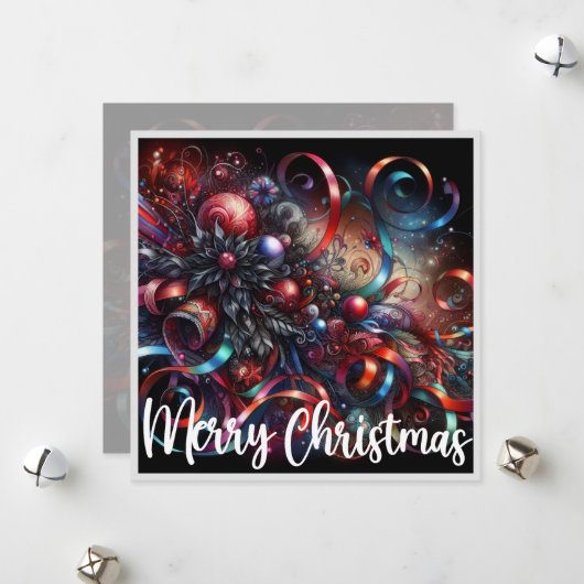 ゴシック様式のクリスマスベル シーズンカード (正面/裏面インサイチュ)