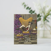 ゴシック様式のクリスマスポストカード – 「サンタ待ち」 シーズンポストカード (スタンド正面)