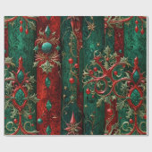 ゴシック様式のクリスマスラッピング紙 ラッピングペーパー (フラット)