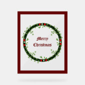 ゴシック様式のクリスマスリースカスタム アクリルサイン (正面)