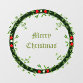 ゴシック様式のクリスマスリースカスタム ウィンドウサイン (シート)