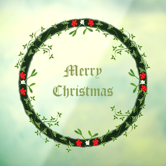 ゴシック様式のクリスマスリースカスタム ウィンドウサイン (シート3)