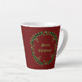 ゴシック様式のクリスマスリースカスタム カフェラテマグ (右アングル)