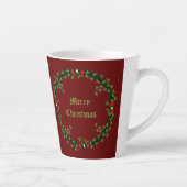 ゴシック様式のクリスマスリースカスタム カフェラテマグ (右)
