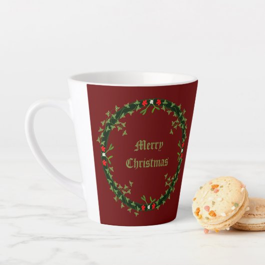 ゴシック様式のクリスマスリースカスタム カフェラテマグ (インサイチュ)