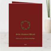 ゴシック様式のクリスマスリースカスタム カード (裏面)