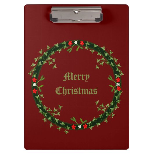ゴシック様式のクリスマスリースカスタム クリップボード (正面)