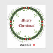 ゴシック様式のクリスマスリースカスタム シール (シート)