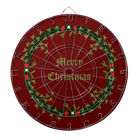 ゴシック様式のクリスマスリースカスタム ダーツボード (正面)