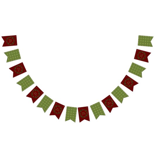 ゴシック様式のクリスマスリースカスタム バンティングフラッグ (全)