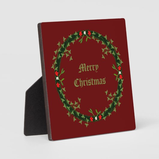 ゴシック様式のクリスマスリースカスタム フォトプラーク (正面)