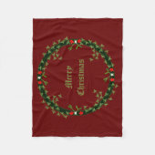 ゴシック様式のクリスマスリースカスタム フリースブランケット (正面)