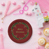 ゴシック様式のクリスマスリースカスタム ペーパープレート (パーティー)