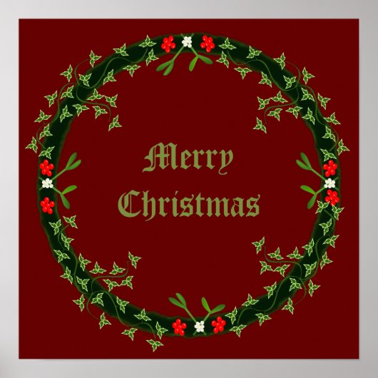 ゴシック様式のクリスマスリースカスタム ポスター (正面)