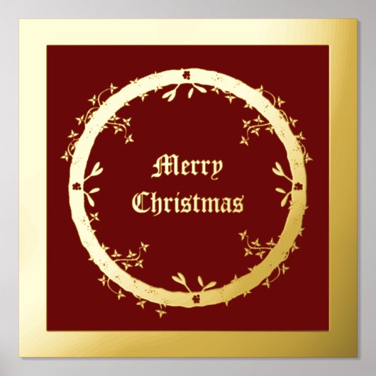 ゴシック様式のクリスマスリースカスタム 箔ポスター (正面)