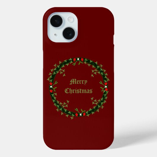 ゴシック様式のクリスマスリースカスタム Case-Mate iPhoneケース (裏面)