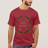 ゴシック様式のクリスマスリースカスタム Tシャツ (正面)