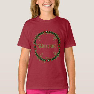 ゴシック様式のクリスマスリースカスタム Tシャツ