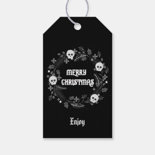 ゴシック様式のクリスマスリース ギフトタグ (正面)