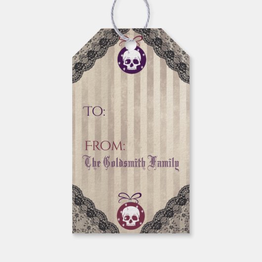 ゴシック様式のクリスマスリース ギフトタグ (裏面)