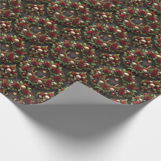 ゴシック様式のクリスマスリース ラッピングペーパー (角)