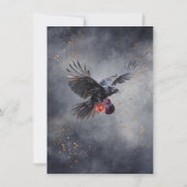 ゴシック様式のクロウバンパイアこうもりダークムーディ結婚ーズのブーケ 招待状 (裏面)