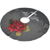 ゴシック様式のグラマー赤ローズブラック観賞用グラーム ブラッシュドポリエステルツリースカート (アングル)