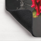 ゴシック様式のグラマー赤ローズブラック観賞用グラーム マウスパッド (コーナー)