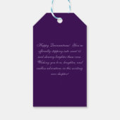 ゴシック様式のグラムクインズパープルドレス ギフトタグ (裏面)