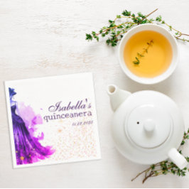 ゴシック様式のグラムクインズパープルドレス スタンダードカクテルナプキン