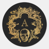 ゴシック様式のグレームハロウィーン |ステッカー ラウンドシール (正面)