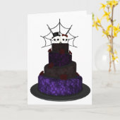 ゴシック様式のケーキ結婚を添えたグリーティングカード カード (黄色い花)