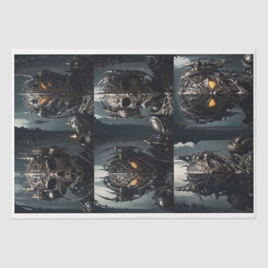 ゴシック様式のサイバパンク顔マスク 薄葉紙 (正面)