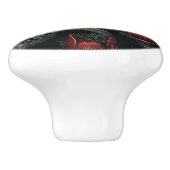 ゴシック様式のスカルとキャンドル セラミックノブ (側面)