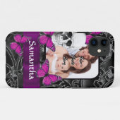 ゴシック様式のスカルと蝶 Case-Mate iPhoneケース (裏面(横))