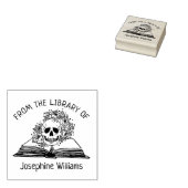 ゴシック様式のスカルの花の図書室から ラバースタンプ (押印)