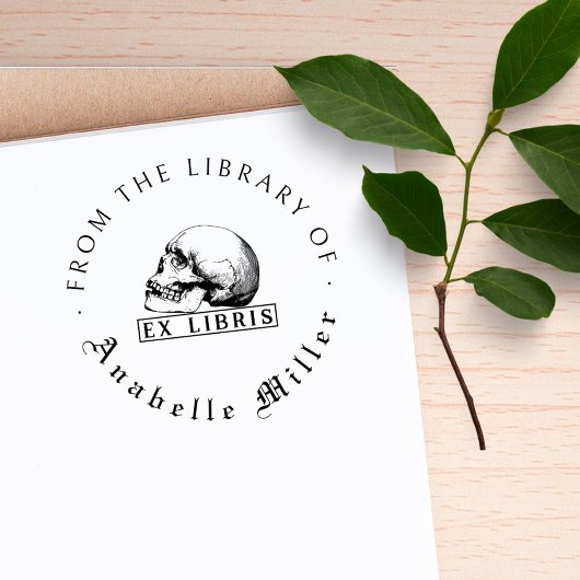 ゴシック様式のスカルヴィンテージスクリプト セルフインキングスタンプ