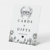 ゴシック様式のスカル白黒のカードとギフト 台座サイン (正面)