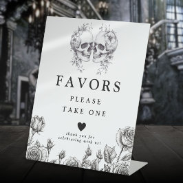 ゴシック様式のスカル白黒の引き立て 台座サイン