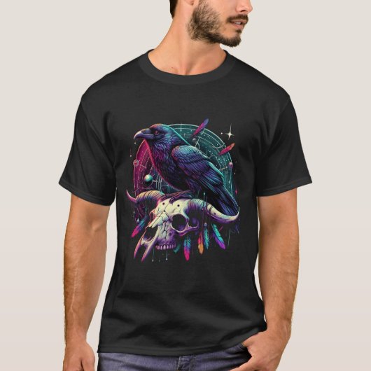 ゴシック様式のスカル Tシャツ (正面)