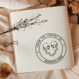 ゴシック様式のスカルDark From the Library of Book ラバースタンプ