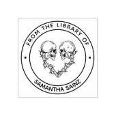 ゴシック様式のスカルDark From the Library of Book ラバースタンプ (インプリント)