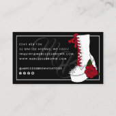 ゴシック様式のスクリプトブートブラックタトゥーアーティスト 名刺 (裏面)