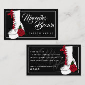 ゴシック様式のスクリプトブートブラックタトゥーアーティスト 名刺 (正面/裏面)