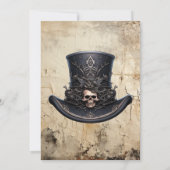 ゴシック様式のスケルトンとポーションのハロウィーンの衣装パーティー 招待状 (裏面)