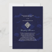 ゴシック様式のスケルトンハンドハロウィーンボーイベビーシャワー 招待状 (裏面)