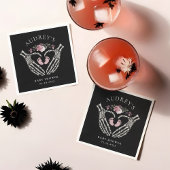 ゴシック様式のスケルトンハンドハートベビーガールシャワー スタンダードカクテルナプキン